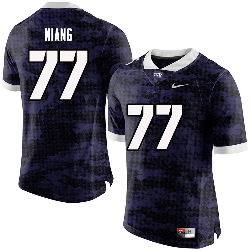 Men #77 Lucas Niang TCU Horned Frogs College Football Jerseys-Purple - Click Image to Close